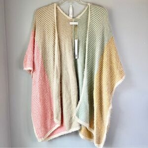 House of Harlow 1960 Knit Feathered Kimono Poncho